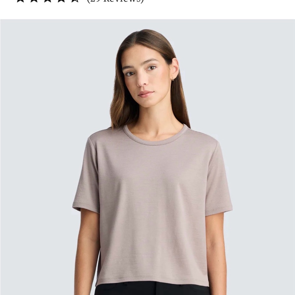 Unbound Merino Boxy Short Sleeve Cropped Tee